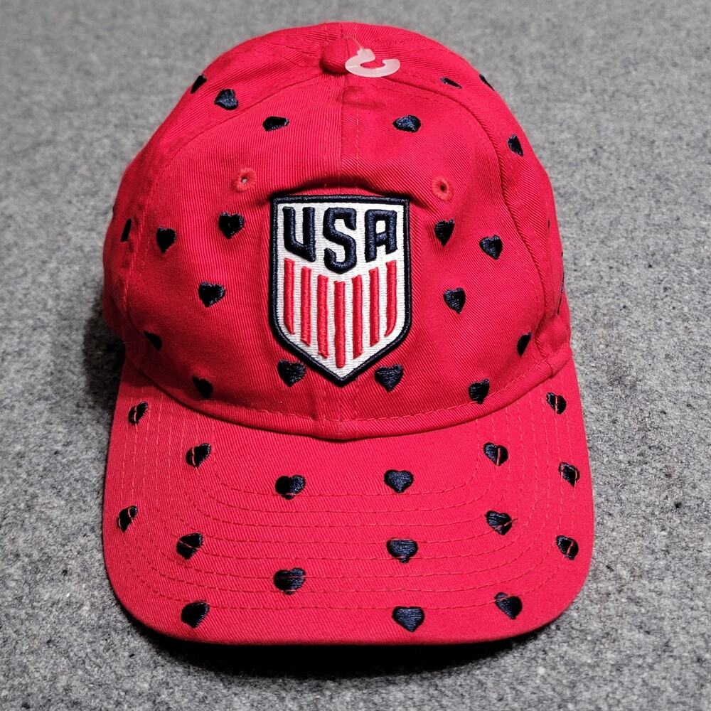 USWNT Hat Cap Girls Youth New Era Red Navy Lovely Fan 9twenty USA Soccer Adjust